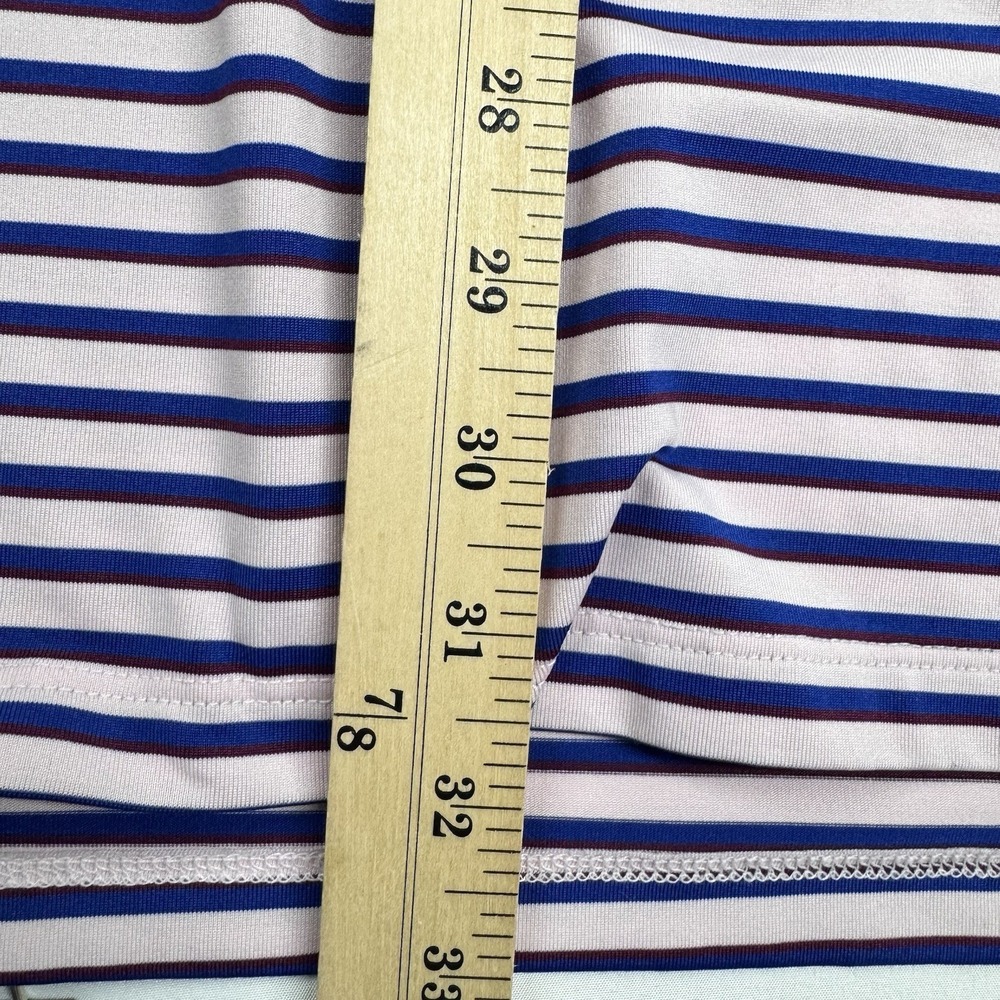 Greyson Polo Shirt Sz XL Golf Performance Knit Collar Pink Blue Striped Stretch - Picture 11 of 13